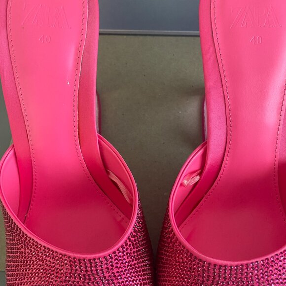 Zara Pink Rhinestone Heels - Picture 3 of 4